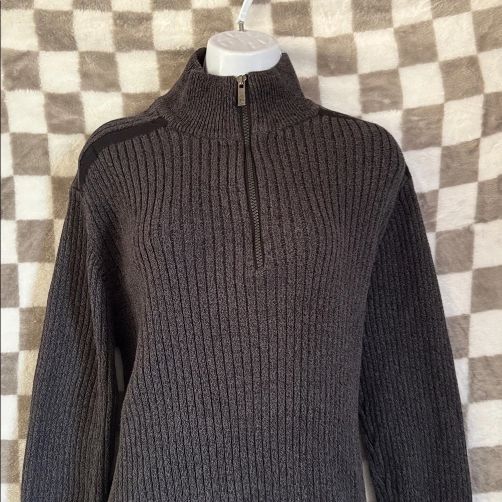 Calvin Klein Jeans Men's Black Half-Zip Ribbed Sweater size Extra Large / XL
